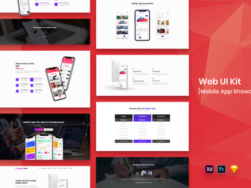 Mobile App Showcase Web UI Kit preview picture