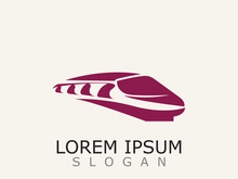 Modern Train logo image design transport railway icon template
