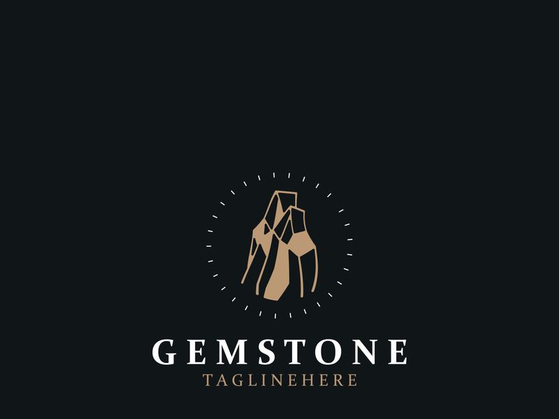 Gemstone modern logo design template for jewelry, boutique and wedding business