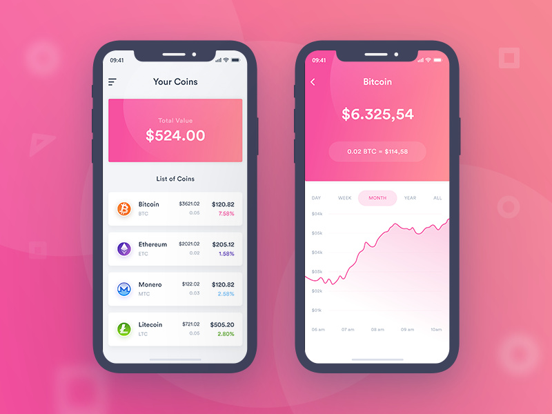 Cryptocurrency Mobile app UI