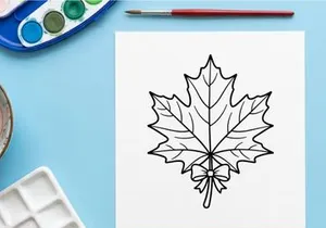 Elegant maple leaf illustration for nature and seasonal designs. Artistic botanical drawing for eco-friendly projects and autumn themes.