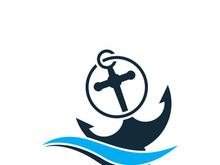 Anchor logo icon boat ship marine navy design vector