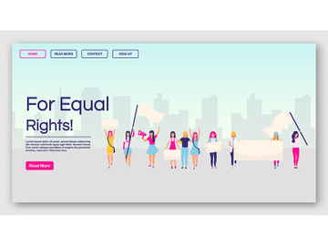 For equal rights landing page vector template preview picture