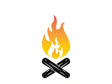 Bonfire Campfire Camp Fire place wood flame vintage retro logo design