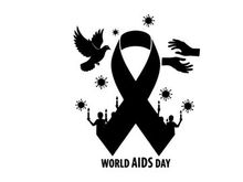 ilustrasi vektor pita kesadaran hari aids sedunia tangan dukungan