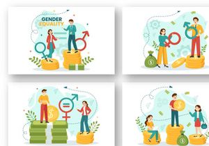 12 Gender Equality Vector Illustration