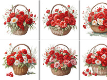 Watercolor Floral Flower Basket Design