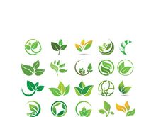 Logos of green tree leaf ecology nature element vector