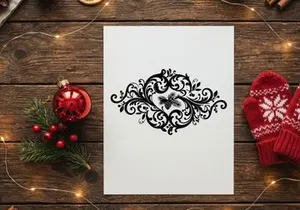 Elegant black floral ornamental design for decorative projects