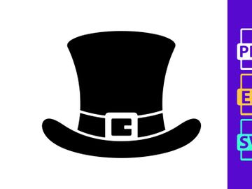 Black Leprechaun Hat with Buckle Silhouette preview picture