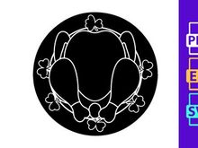 Turkey and Clovers Circle Design