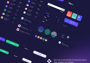 Payou digital wallet app Dark UI kit