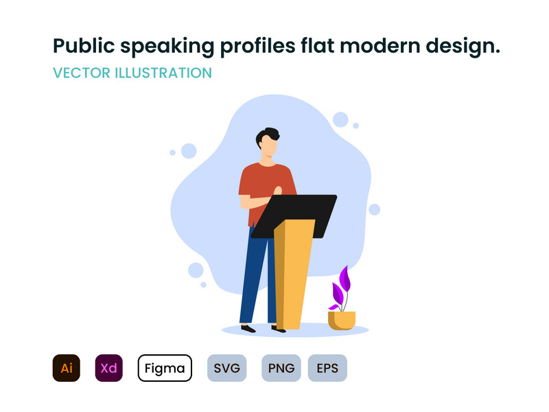 Public speaking flat modern design.
