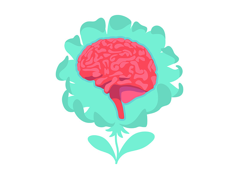 Anatomical brain flat concept vector illustration