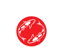 Koi fish logo template. Creative vector symbol