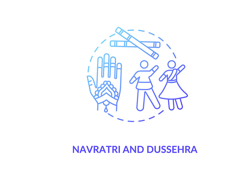 Navratri and dussehra concept icon