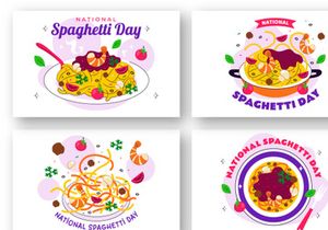 11 National Spaghetti Day Illustration
