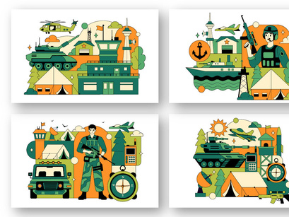 10 Military Army Forces Illustration