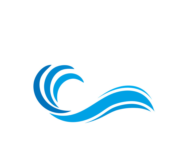 Wave beach vector illustration design logo