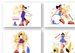 13 Playing Hula Hoop Illustration