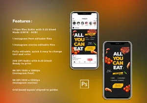 Square Food Flayer & Instagram Template
