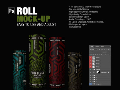 Roll Mockup Free Download