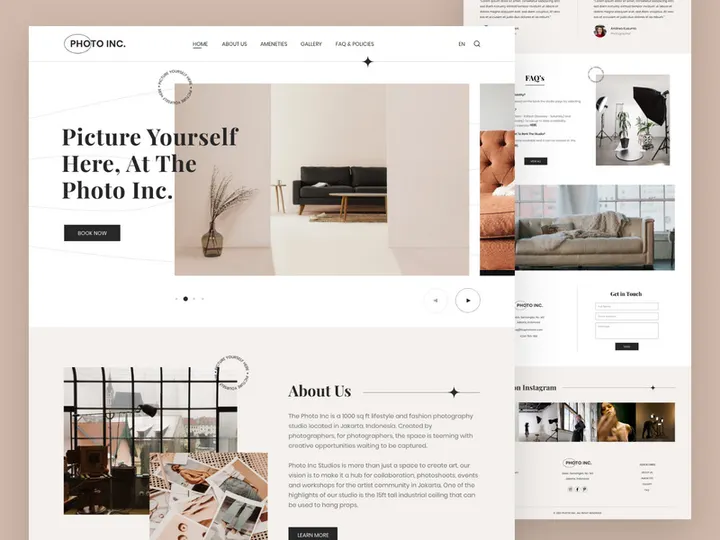 Rentable Photography Studio Landing Page