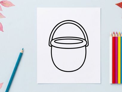 Halloween candy bucket icon. Trick or treat plastic pail for sweets and holiday gifts.