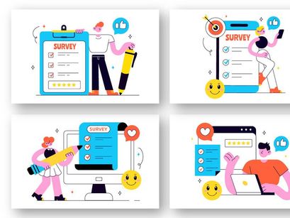 10 Survey Vector Illustration