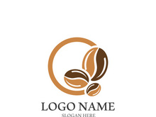 Coffee bean icon vector illustration template