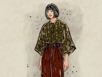 Soft Retro Elegance – Minimalist Woman Illustration Set