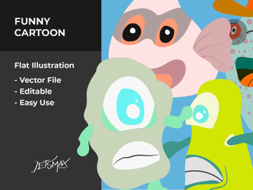 Funny Monster Cartoon Vector Bundle preview picture