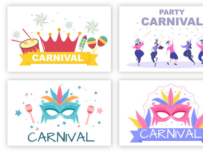 18 Happy Music Party Carnival Celebration Illustration