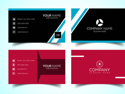 Double-sided creative and modern business card template. Vector illustration