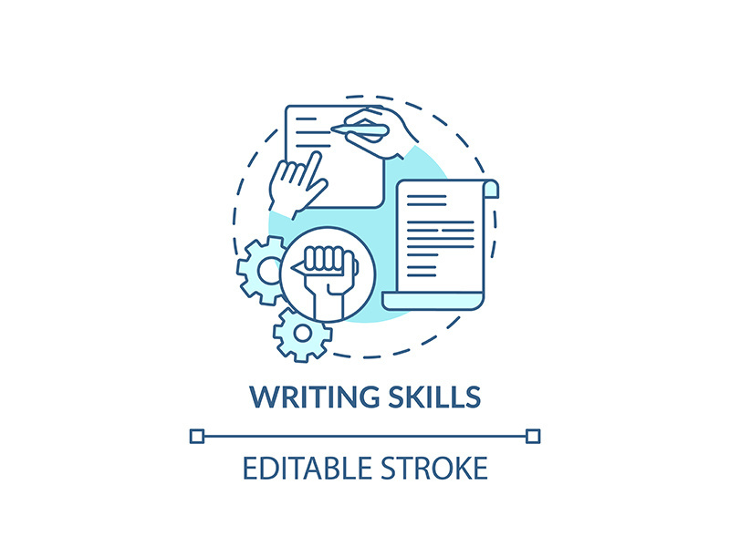 Writing skills concept icon