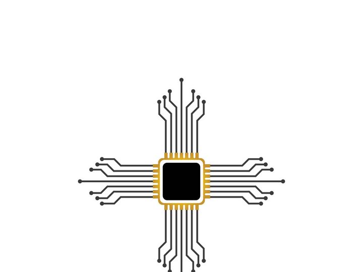 Circuit processor symbol and icon
