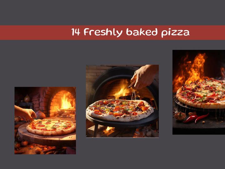 Freshly baked pizza