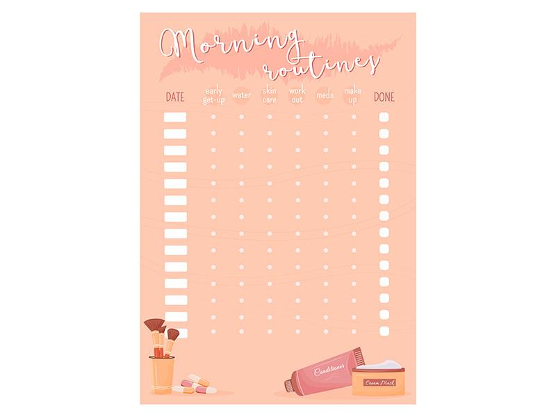 Mourning routines creative planner page design