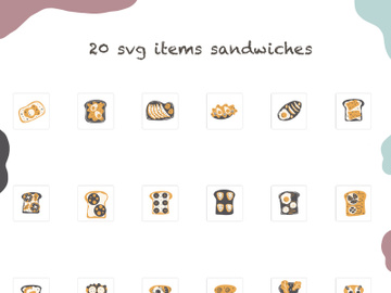 20 svg illustration stamps stickers icons images pictures sandwiches preview picture