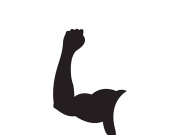 Arm muscle silhouette logo biceps icon vector illustration