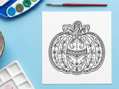 Handgezeichnete Kürbis-Illustration für Halloween-Deko. Vintage-Stil-Autumn-Kürbis-Skizze mit detaillierten Linienzeichnungen.