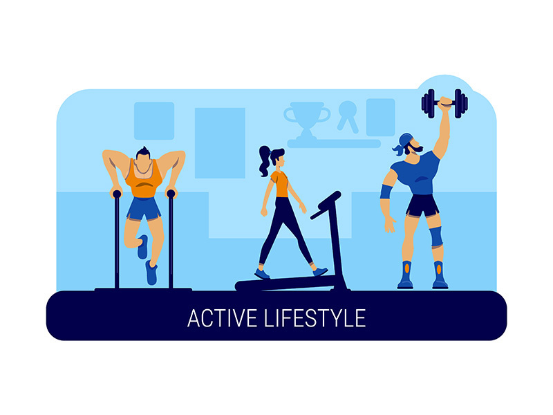 Active lifestyle banner flat vector template