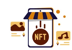 NFT Market Flat Illustration Cryptocurrency Exchange