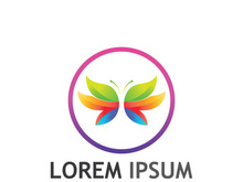 Beautiful and colorful butterfly creative logo design.