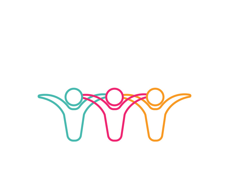 Community, network and social icon design template