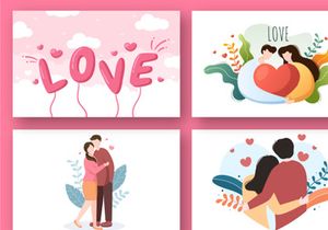 16 Love Signs Vector Illustration