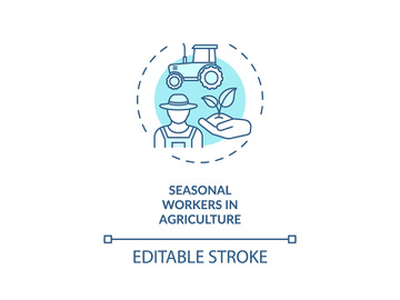 Seasonal workers in agriculture concept icon preview picture