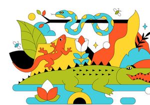 10 Reptile Animals Illustration