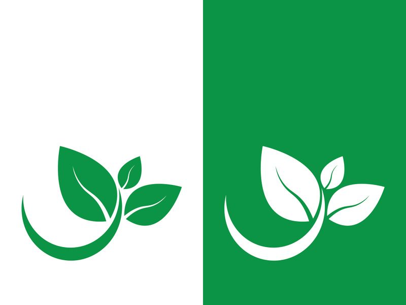 Logos of green tree leaf ecology nature element vector