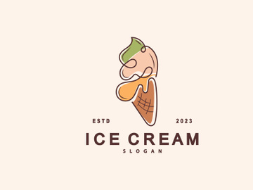 Ice Cream Logo, Vector Fresh Sweet Soft Cold Food Design preview picture